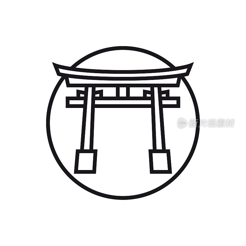 矢量Torii -轮廓图标